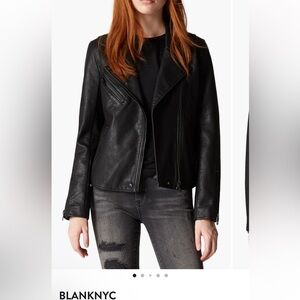 Blank NYC Women's Black Leather Jacket SZ M EUC
